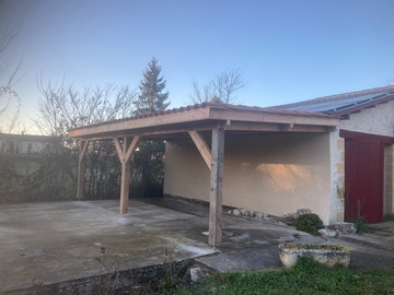 Car port en bois- De Jabrun et fils - Périgeux